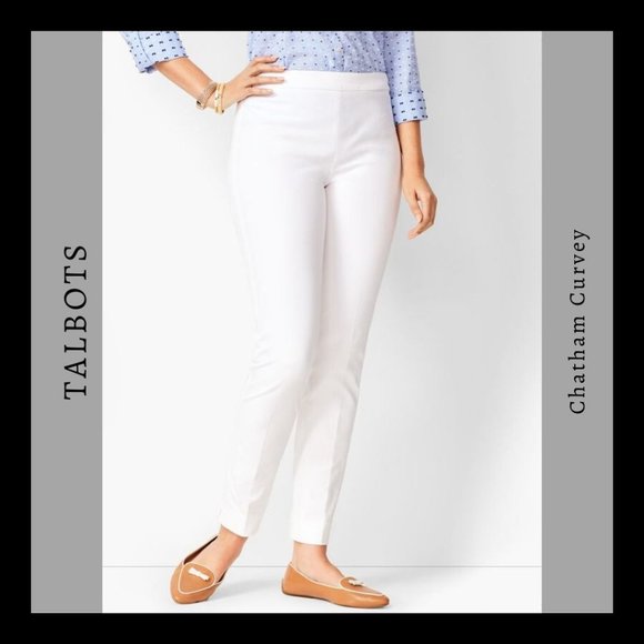 Talbots Pants - Talbots Women's Chatham Curvy Ankle Pants White 12